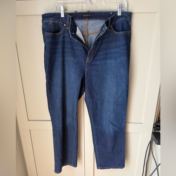 EUC Talbots Crop Straight Leg Jeans Dark Blue SZ 14 - Picture 2 of 11